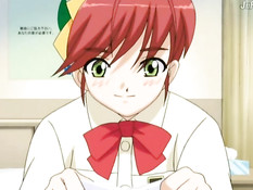 Хентай девка в короткой юбке легла на кровать и раздвинула ножки