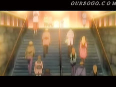 Парень играет с большими сиськами хентай подруги и даёт отсосать