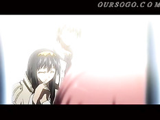 Парень играет с большими сиськами хентай подруги и даёт отсосать