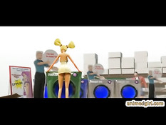 3D блондинка оттрахала новую подружку безремневым страпоном