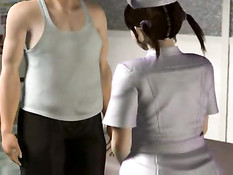 Две 3D девчонки дрочат член огромными сиськами и ебутся с парнем