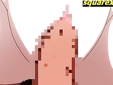 Возбуждённый парень ласкает большую грудь и ебёт хентай девку