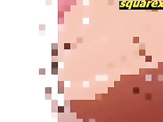 Возбуждённый парень ласкает большую грудь и ебёт хентай девку