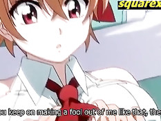 Возбуждённый парень ласкает большую грудь и ебёт хентай девку