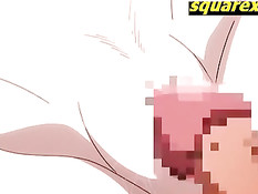 Возбуждённый парень ласкает большую грудь и ебёт хентай девку