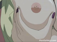 Приключения бисексуальной хентай девушки с голубыми волосами