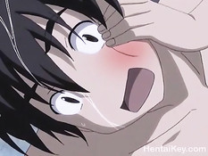 Счастливый парень в ночном лесу ебётся с сисястой хентай девкой