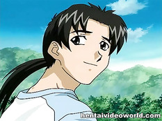 Хентай девка зашла в комнату и села сверху на возбуждённый хуй