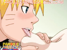 После страстных поцелуев Naruto и Sakura трахаются на кровати