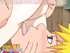 После страстных поцелуев Naruto и Sakura трахаются на кровати