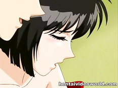 Возбуждённый паренёк оттрахал раком скромную хентай девчонку