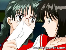 Возбуждённый паренёк оттрахал раком скромную хентай девчонку