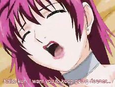 Грудастая хентай дама садится на член и ебётся в позе наездницы