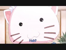 Юная хентай блондиночка дрочит член ногами и трахается с парнем