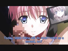 Юная хентай блондиночка дрочит член ногами и трахается с парнем