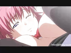 Юная хентай блондиночка дрочит член ногами и трахается с парнем