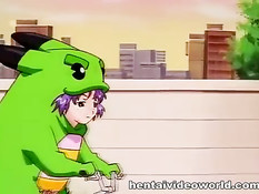 Джентльмен в очках ебёт раком двух похотливых хентай девчонок