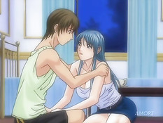 Парнишка занимается сексом с двумя шикарными хентай девушками