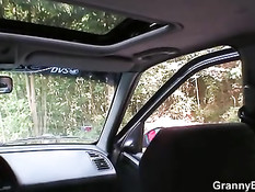 Подвёз на машине пожилую блондинку и отодрал раком на обочине