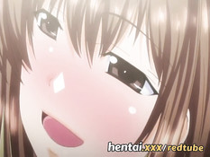 Две хентай девушки сосут парню член и дрочат большими сиськами