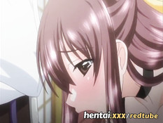 Две хентай девушки сосут парню член и дрочат большими сиськами