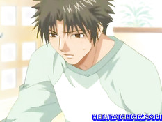 Аниме гей в одежде оттрахал в очко обнажённого худого паренька