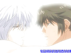 Аниме гей в одежде оттрахал в очко обнажённого худого паренька