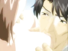 Мужчина в очках делает куннилингус и трахает в киску аниме девку