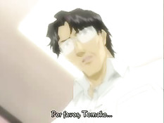 Мужчина в очках делает куннилингус и трахает в киску аниме девку