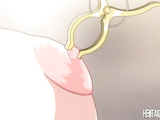 Грудастая хентай девушка занимается сексом с мужиками в автобусе