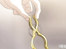 Грудастая хентай девушка занимается сексом с мужиками в автобусе