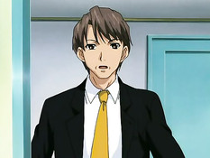 Зашёл в спальню к сисястой хентай женщине и оттрахал на кровати