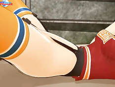 Похотливый монстр вставил свой член в бритую киску хентай девки