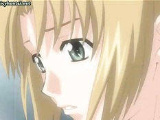 Аниме девушки вдвоём отсасывают парню член и трахаются на полу