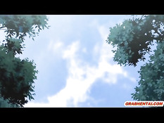 Сисястую аниме девку с синими волосами затрахали злые щупальцы