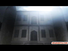 Сисястую аниме девку с синими волосами затрахали злые щупальцы