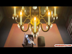 Сисястую аниме девку с синими волосами затрахали злые щупальцы