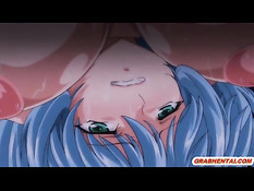 Сисястую аниме девку с синими волосами затрахали злые щупальцы