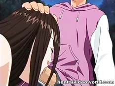 Злые мужики связали и оттрахали в парке сисястую хентай девушку