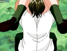 Хентай подруга отсасывает парню в парке и получает сперму в лицо