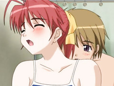 Молодой человек повалил хентай подружку на кровать и оттрахал