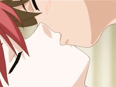 Молодой человек повалил хентай подружку на кровать и оттрахал