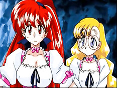 Хентай лесбияночки трутся мокрыми кисками и большими сиськами