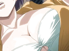 Возбуждённый парень лапает и ласкает хентай девок в вагоне метро