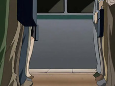 Возбуждённый парень лапает и ласкает хентай девок в вагоне метро