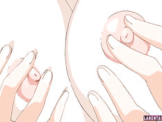 Молодой человек лижет соски хентай тёлке и даёт отсосать свой хуй