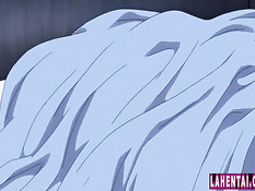 Возбуждённая хентай девка залезла в постель к парню и отсосала