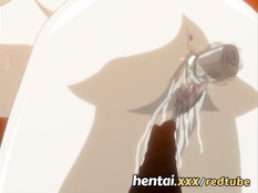 Грудастая хентай девка прыгает на члене и дрочит двум мужчинам