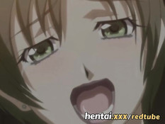 Грудастая хентай девка прыгает на члене и дрочит двум мужчинам