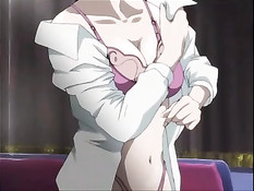 Паренёк трахает грудастую хентай подружку и облизывает её тело